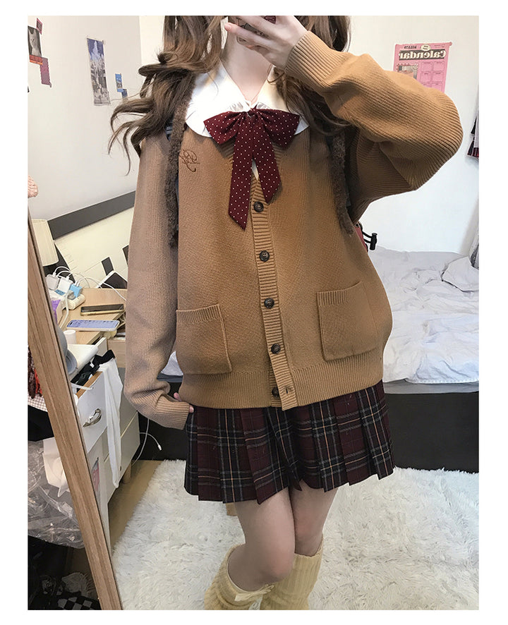 JK Uniform V-Neck Cardigan for Kansai-Collar Style Multicolor 42668:748696