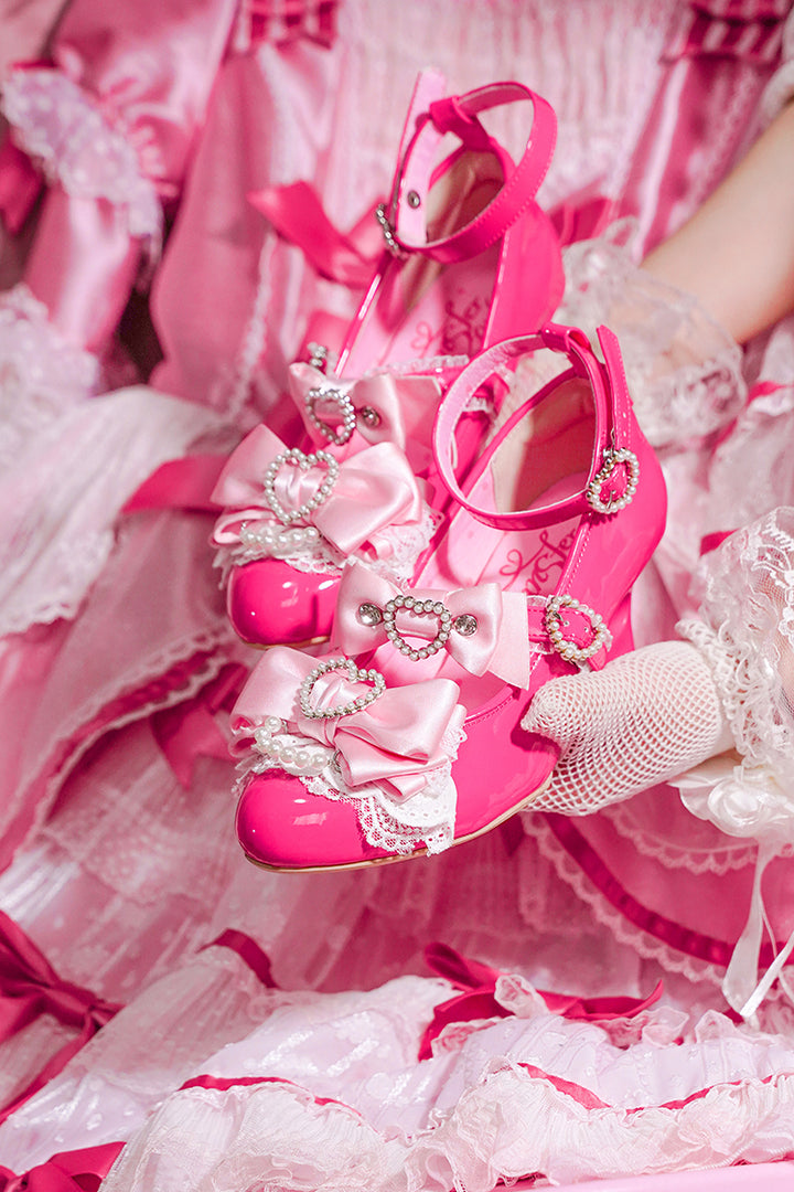 Princess Lolita Wedge Shoes with Open Heart Hollow Heel 42709:752864