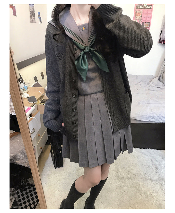 JK Uniform V-Neck Cardigan for Kansai-Collar Style Multicolor 42668:748758