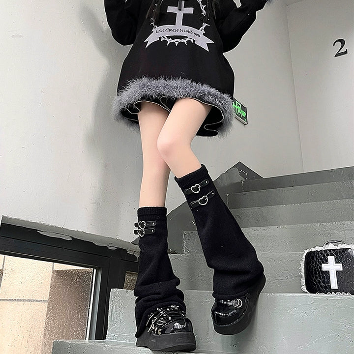 Harajuku Fashion Love Leather Buckles Socks Multicolor 28964:339542 28964:339542