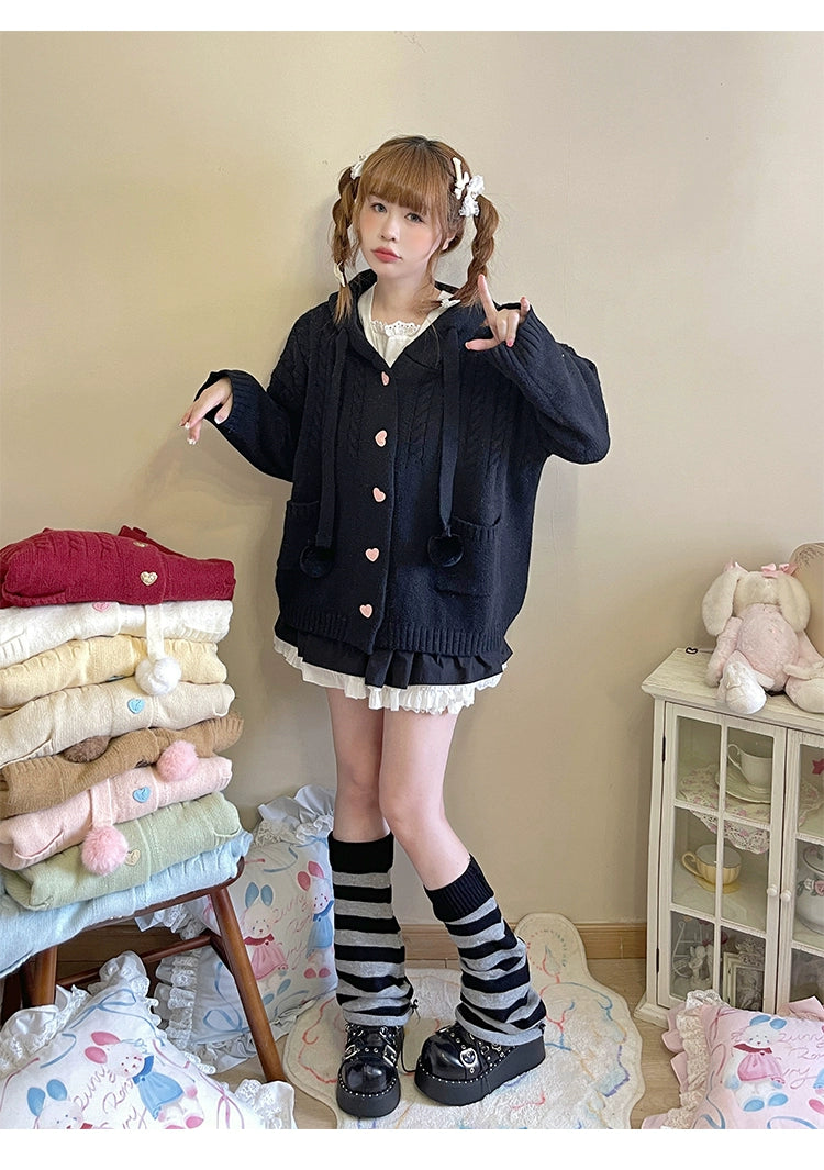 Kawaii Oversized Cardigan Sweater Coat Multicolor 22652:345562