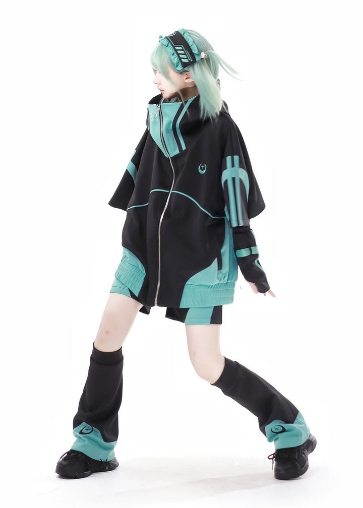 Subcul Jirai Outfit Short Sleeve Jacket With Wrist Cuffs 36794:546136