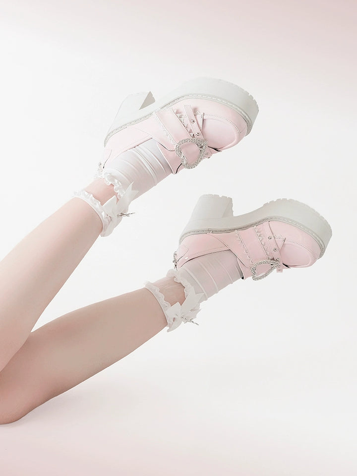 Jirai Kei Platform Shoes Ryousangata High Heels Loafer Shoes 40098:655852