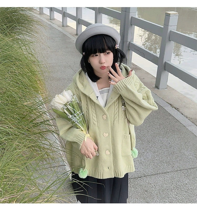 Kawaii Oversized Cardigan Sweater Coat Multicolor 22652:345786