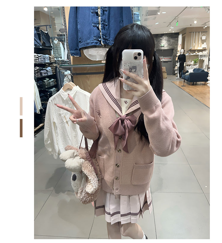 JK Uniform V-Neck Cardigan for Kansai-Collar Style Multicolor 42668:748726