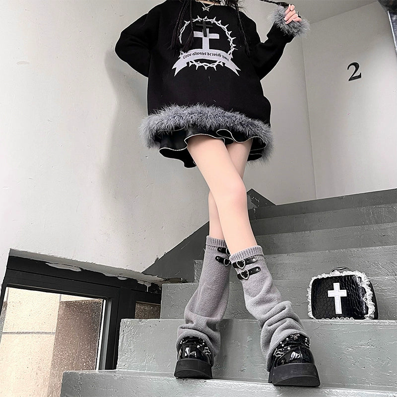 Harajuku Fashion Love Leather Buckles Socks Multicolor 28964:339566 28964:339566