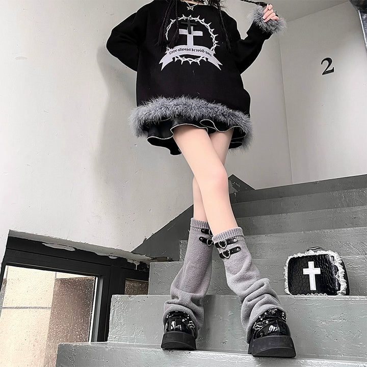 Harajuku Fashion Love Leather Buckles Socks Multicolor 28964:339566 28964:339566