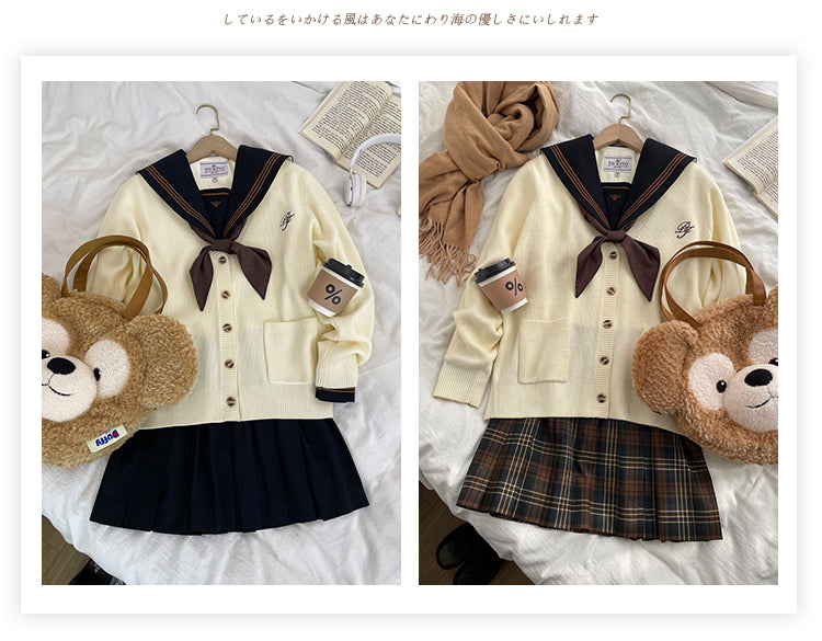 JK Uniform V-Neck Cardigan for Kansai-Collar Style Multicolor 42668:748715