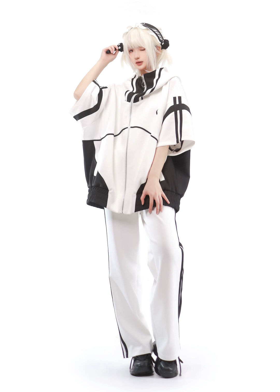 Multicolor Tenshi Kaiwai Jacket Set, Pockets, Zipper 29164:357072