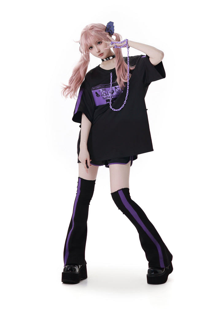 Subcul Jirai Kei T-shirt Outfit, Detachable Chain 43194:771531