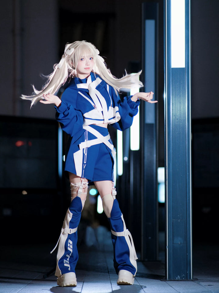 Cyberpunk Outfit, Detachable Jacket and Shorts Set 44424:810118