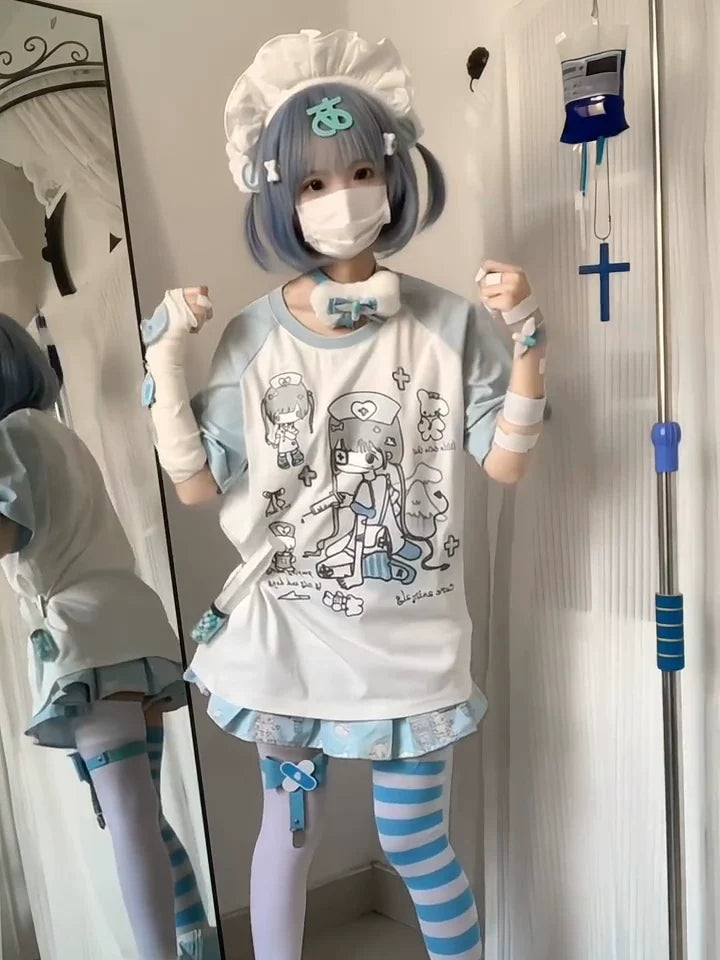 Summer Tenshi Kaiwai T-shirt, Front Nurse Print 45472:850141