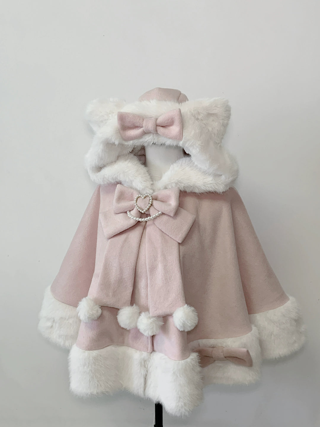 Kawaii Cat Ear Hooded Winter Cape (Pink) 43984:791394