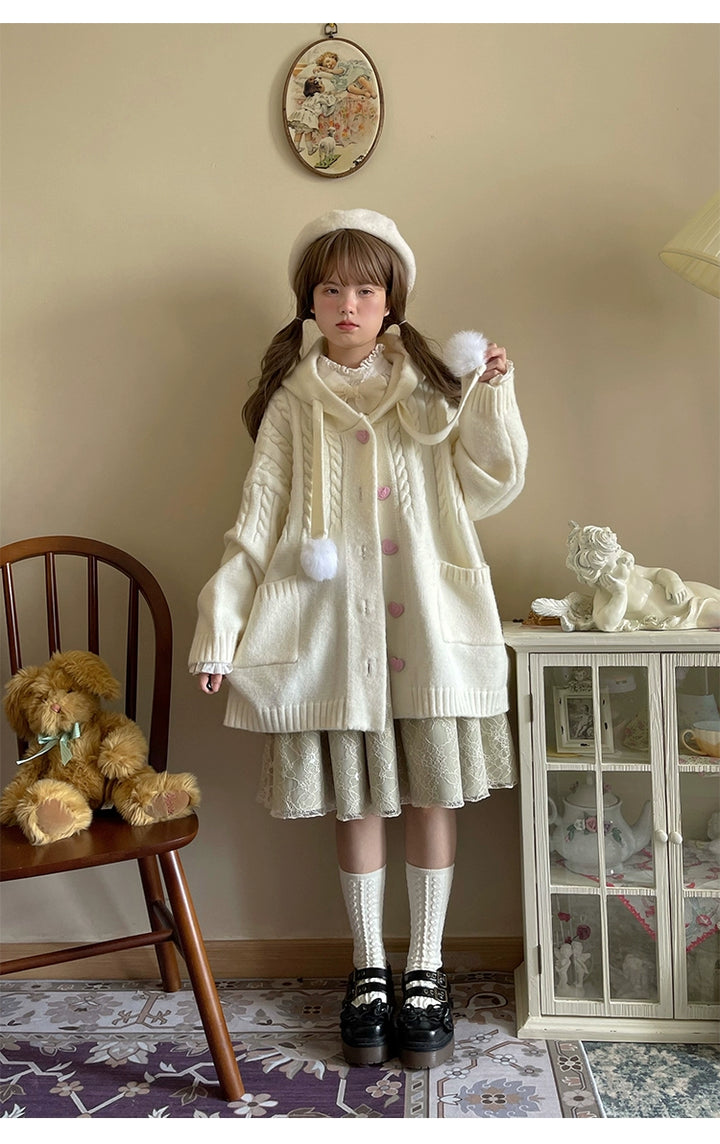 Kawaii Oversized Cardigan Sweater Coat Multicolor 22652:345696