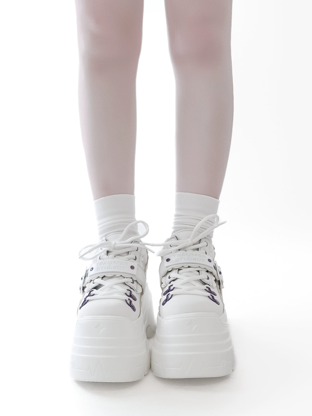 Y2K Platform Shoes, Contrast Color Design (White / 35 36 37 38 39 40 41) 43684:783087