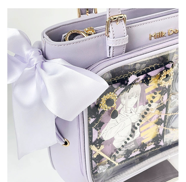 Large Capacity Ita Bag With Window Front & Detachable Ribbon Bow 43229:772357