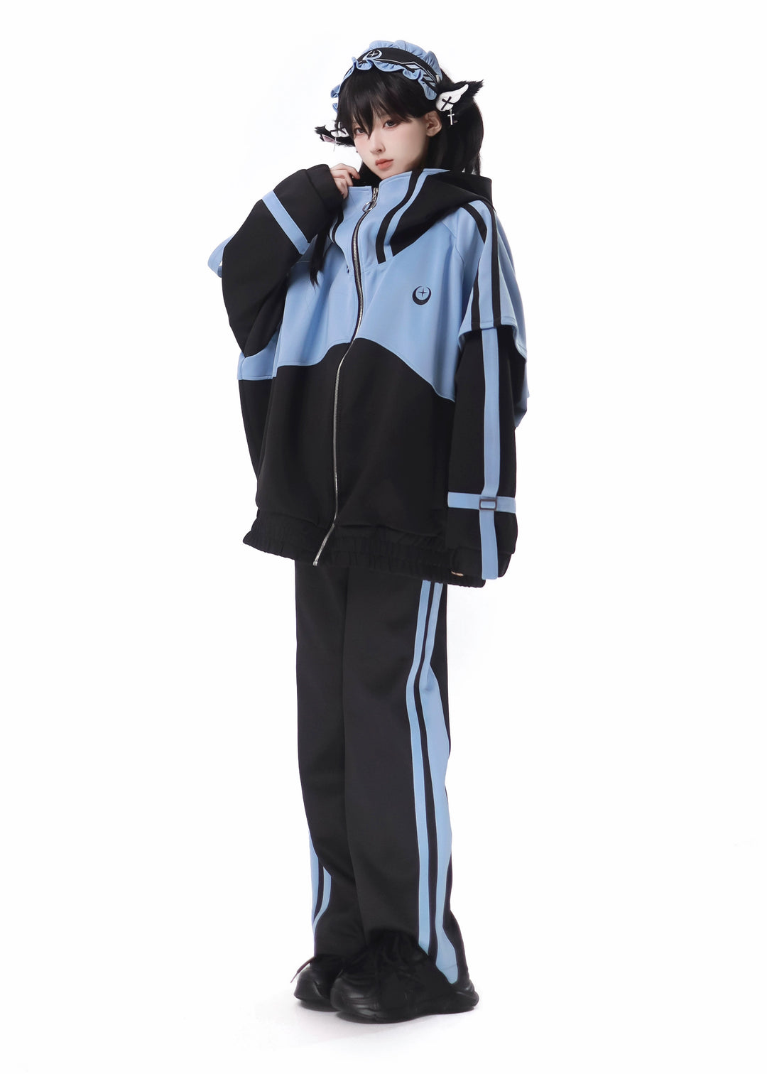Subcul Jirai Kei Outfit Set With Moon & Star Print 34496:465520
