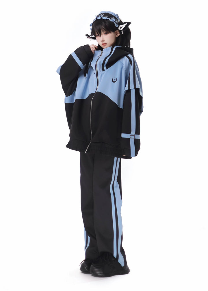 Subcul Jirai Kei Outfit Set With Moon & Star Print 34496:465520