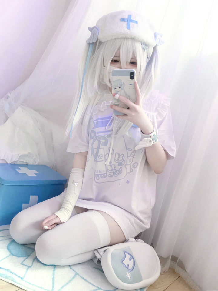 Jirai Kei T-shirt Tenshi Kawaii Short Sleeve T-shirt 35734:503158