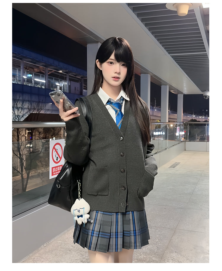 JK Uniform V-Neck Cardigan for Kansai-Collar Style Multicolor 42668:748720