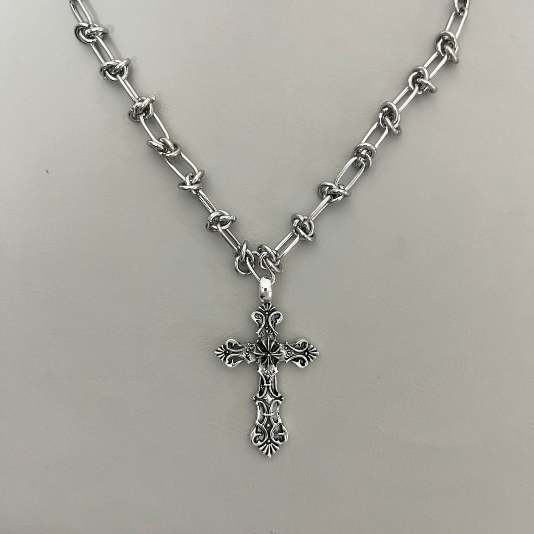 Y2K Necklace Gothic Punk Jewelry Cross Pendant Alloy Chain 42683:749498