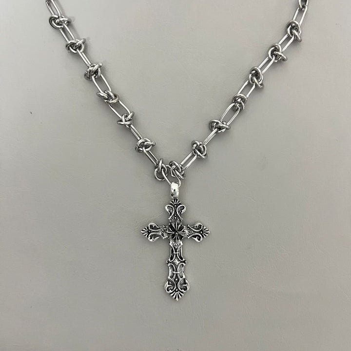 Y2K Necklace Gothic Punk Jewelry Cross Pendant Alloy Chain 42683:749498