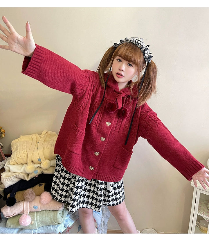 Kawaii Oversized Cardigan Sweater Coat Multicolor 22652:345676