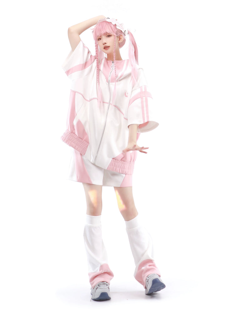 Multicolor Tenshi Kaiwai Jacket Set, Pockets, Zipper 29164:357056