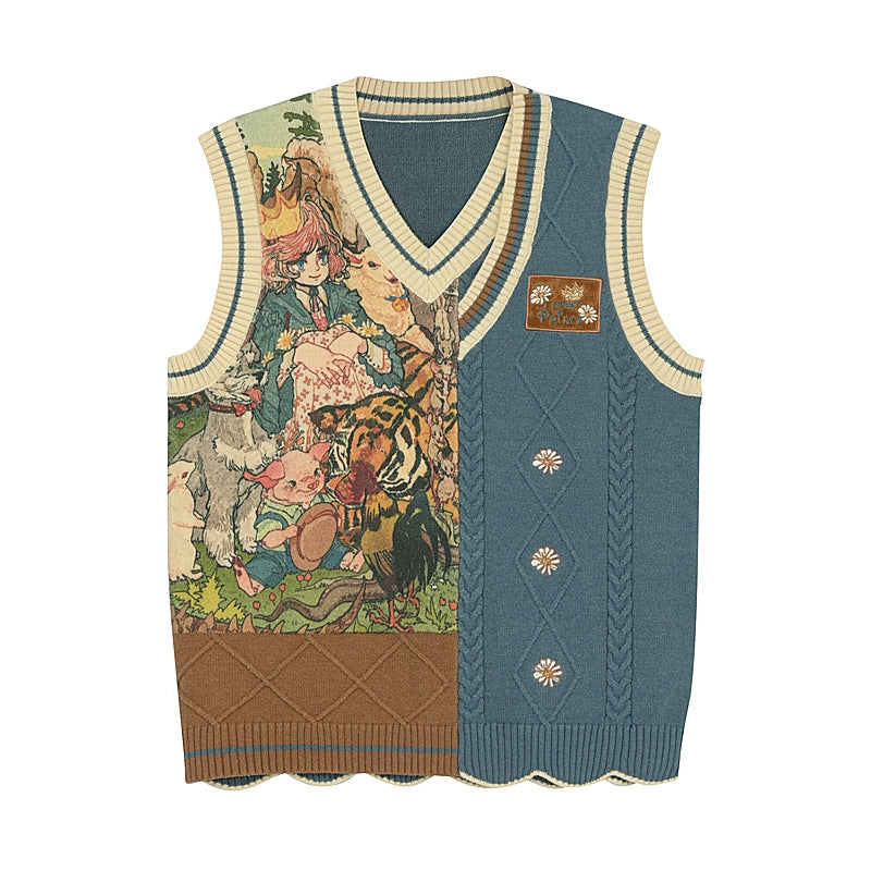 Mori Kei Clothing Set Retro Shirt Academy Vest Casual Shorts (L M S XL) 39286:618586