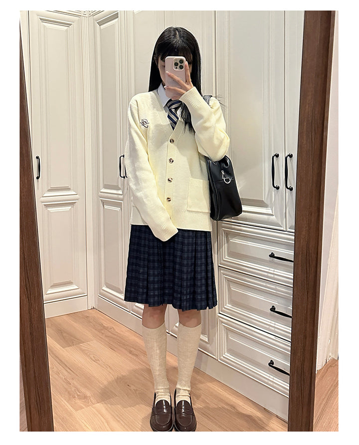 JK Uniform V-Neck Cardigan for Kansai-Collar Style Multicolor 42668:748670