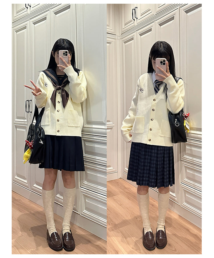 JK Uniform V-Neck Cardigan for Kansai-Collar Style Multicolor 42668:748751