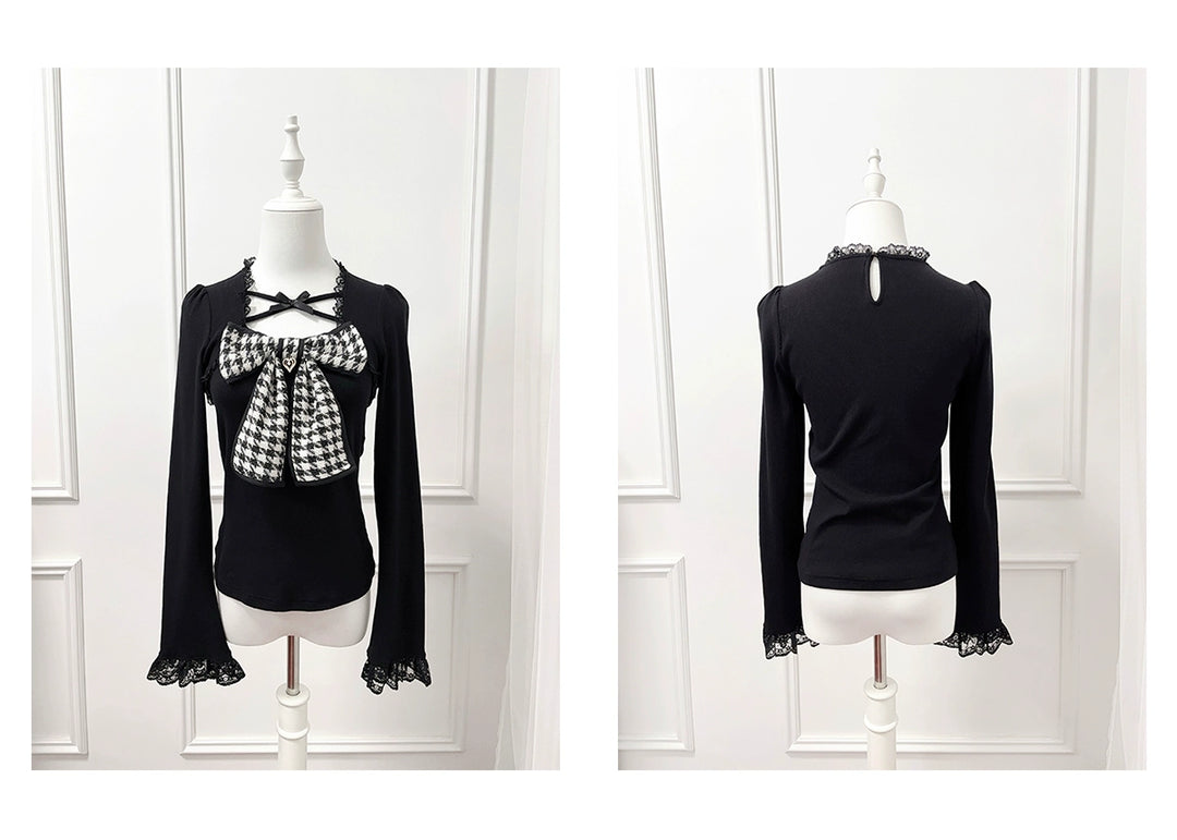Ryousangata Knit Top, Chest Big Bow 44175:800573