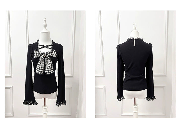 Ryousangata Knit Top, Chest Big Bow 44175:800573