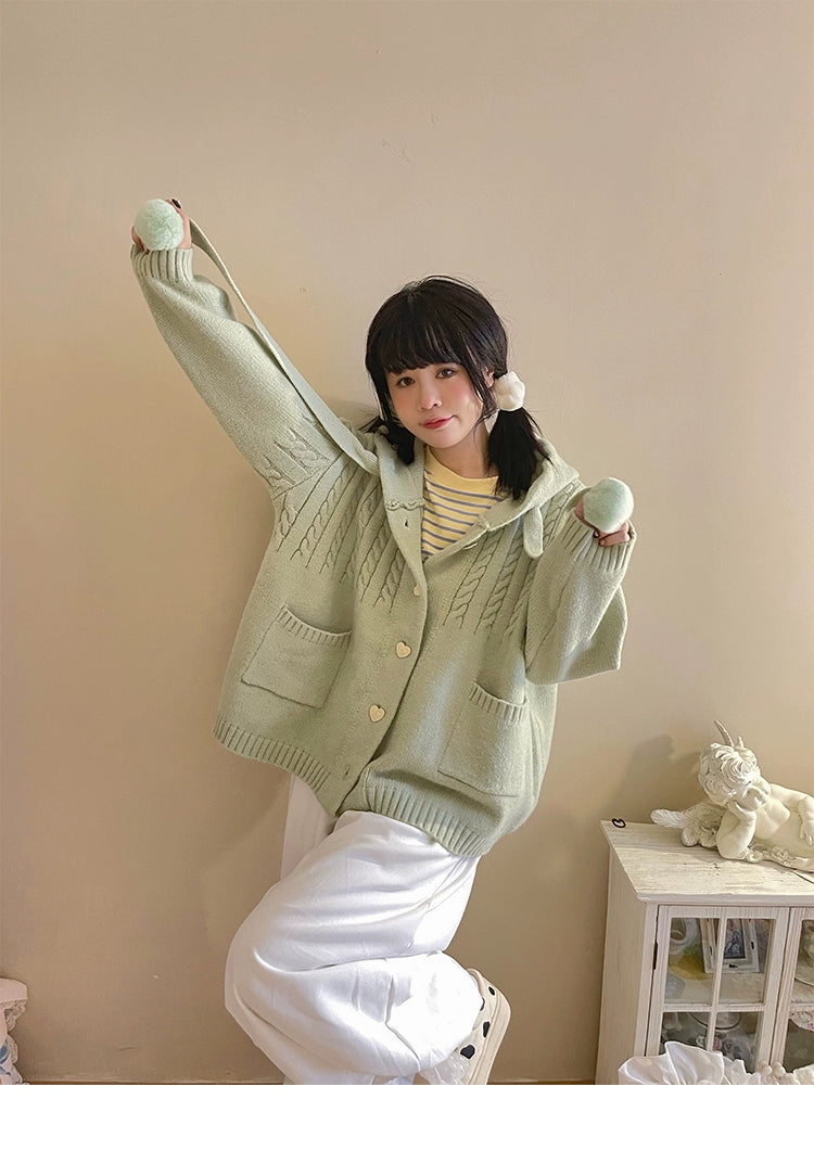 Kawaii Oversized Cardigan Sweater Coat Multicolor 22652:345680