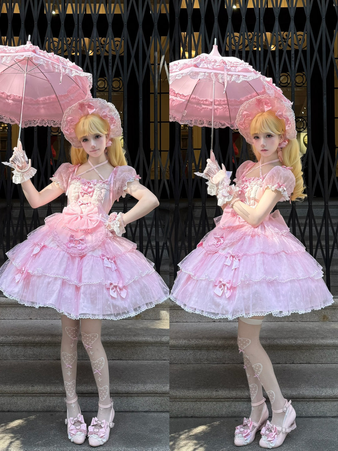 Princess Lolita Wedge Shoes with Open Heart Hollow Heel 42709:752879