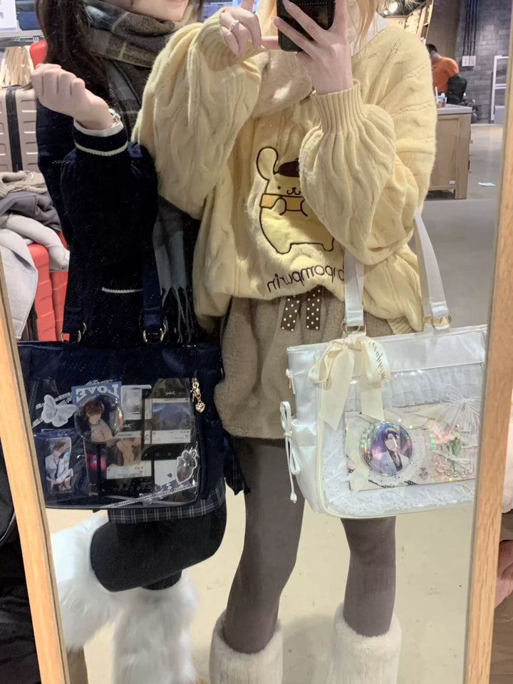 Large Capacity Ita Bag Satin Shoulder Bag Commute Tote Bag 41162:699666