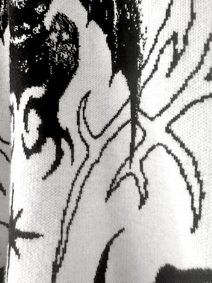 Punk Sweater White Bat Embroidered Sweater 39788:640182