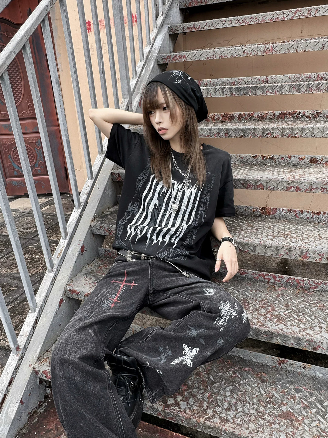 Summer Printed Sub-Culture Shirt, Cotton Fabric 44777:826970