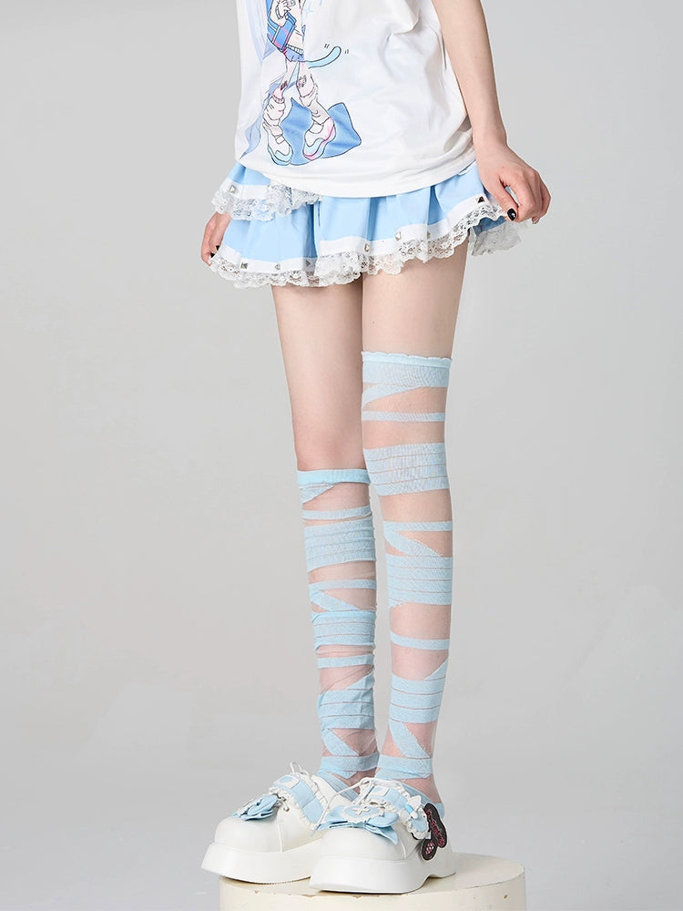 Lolita Thigh-high Socks Stockings Striped Socks Multicolor 38254:585948
