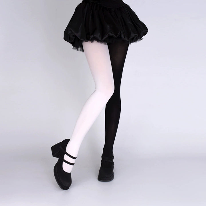 Y2K Style Velvet Pantyhose, Bold Color Contrast 43756:784636