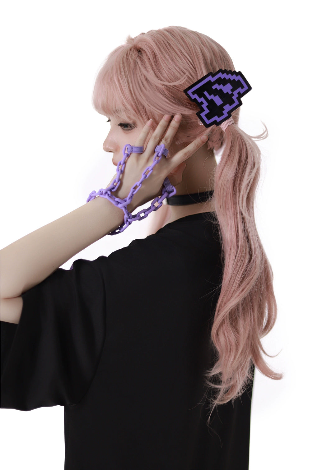 Subcul Jirai Kei T-shirt Outfit, Detachable Chain 43194:771527