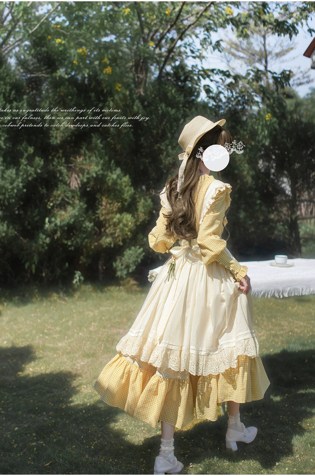 Country Lolita Dress Set Short/Long-Sleeved OP and Cotton Over-Skirt 42815:754233