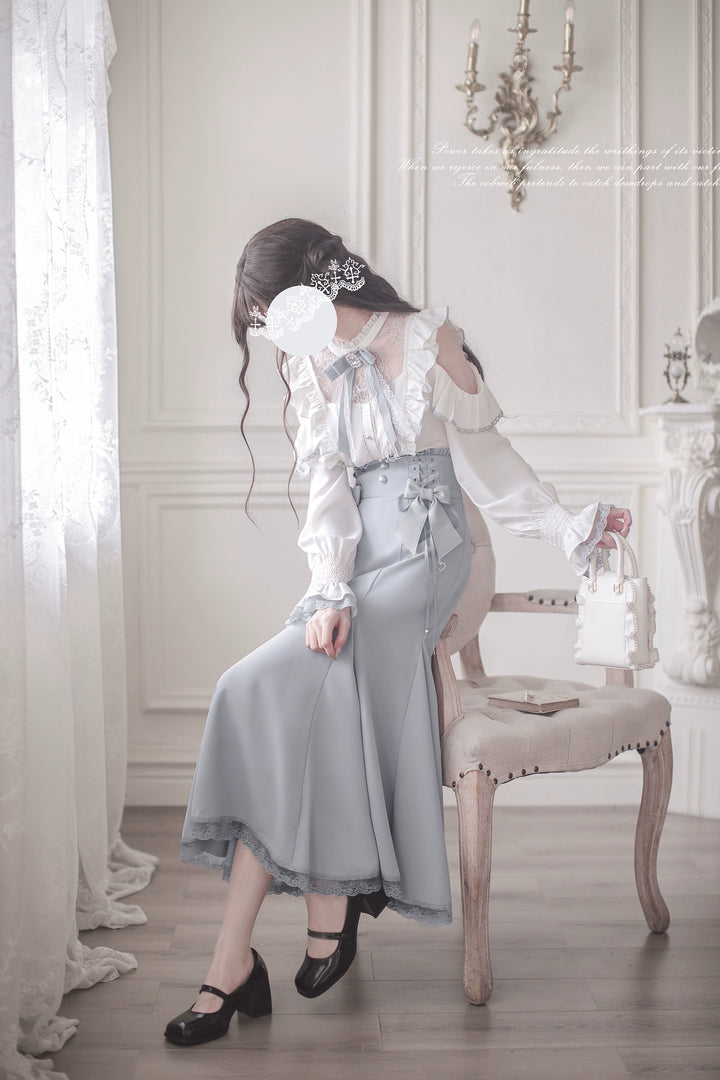 Water Blue Seiso Kei Mermaid Skirt Outfit 43803:786280