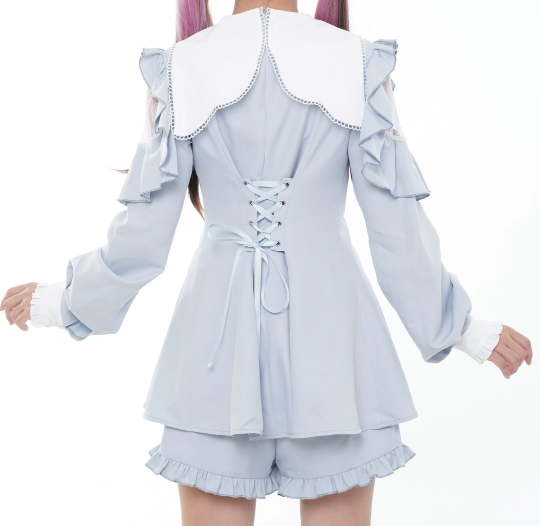 Jirai Kei Dress Puritan Collar Angel Wing Long-sleeved Dress 39868:643196
