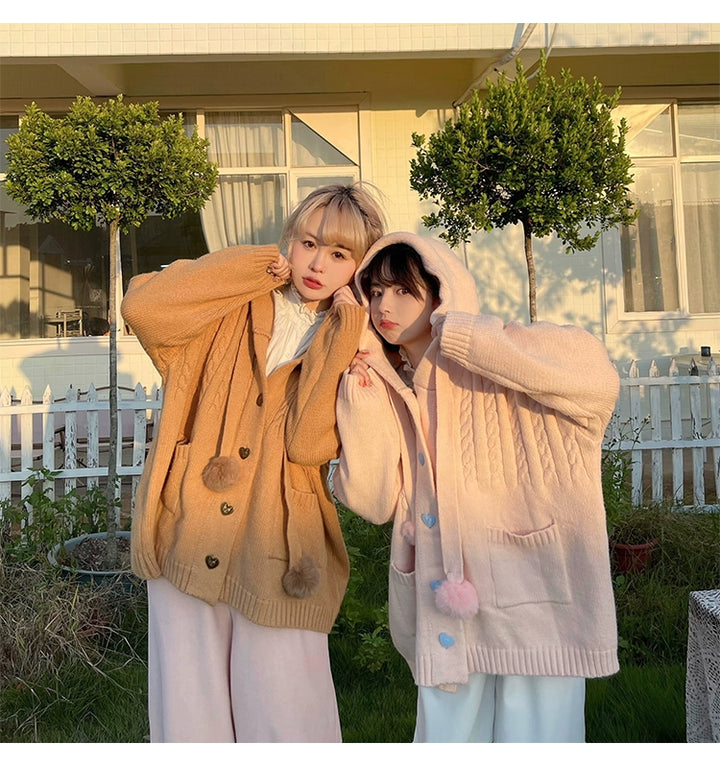 Kawaii Oversized Cardigan Sweater Coat Multicolor 22652:345628