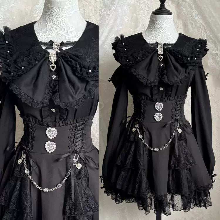 Jirai Kei Bunny Ear Blouse, Ruffles and Lace 43937:791908