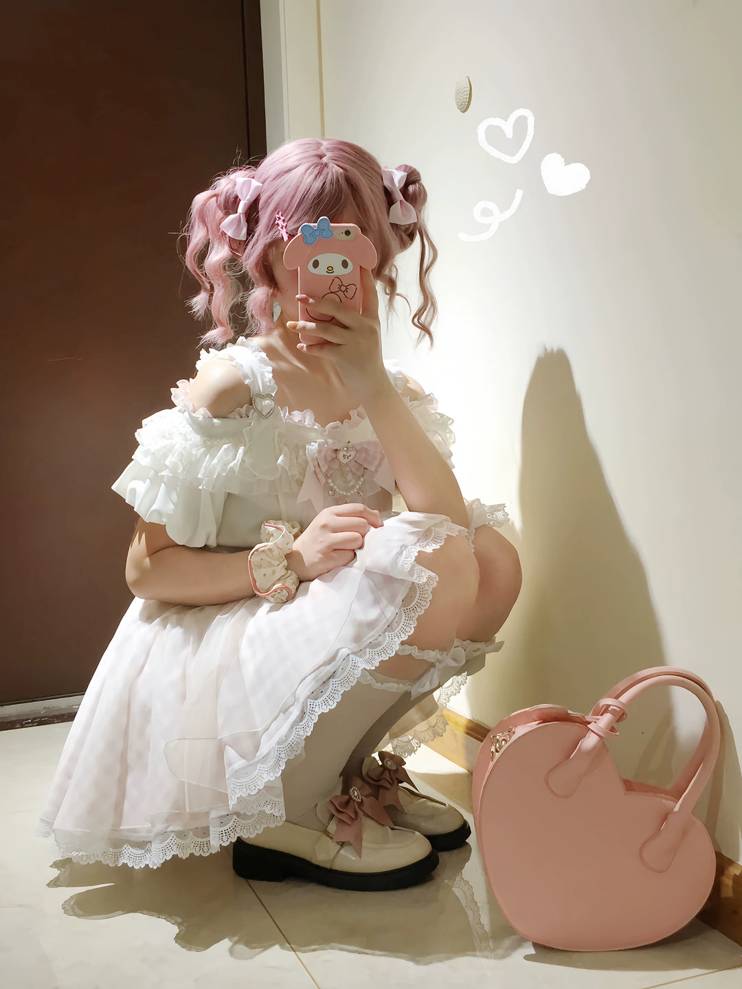 Ryousangata Halter Neck Open Shoulder Blouse & Plaid Layered Skirt 43399:775501