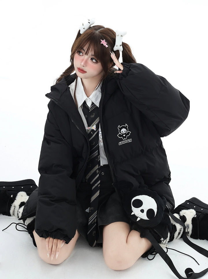 Plus Size Yami Kawaii Coat Winter Black Jacket Cotton Coat 39554:637054