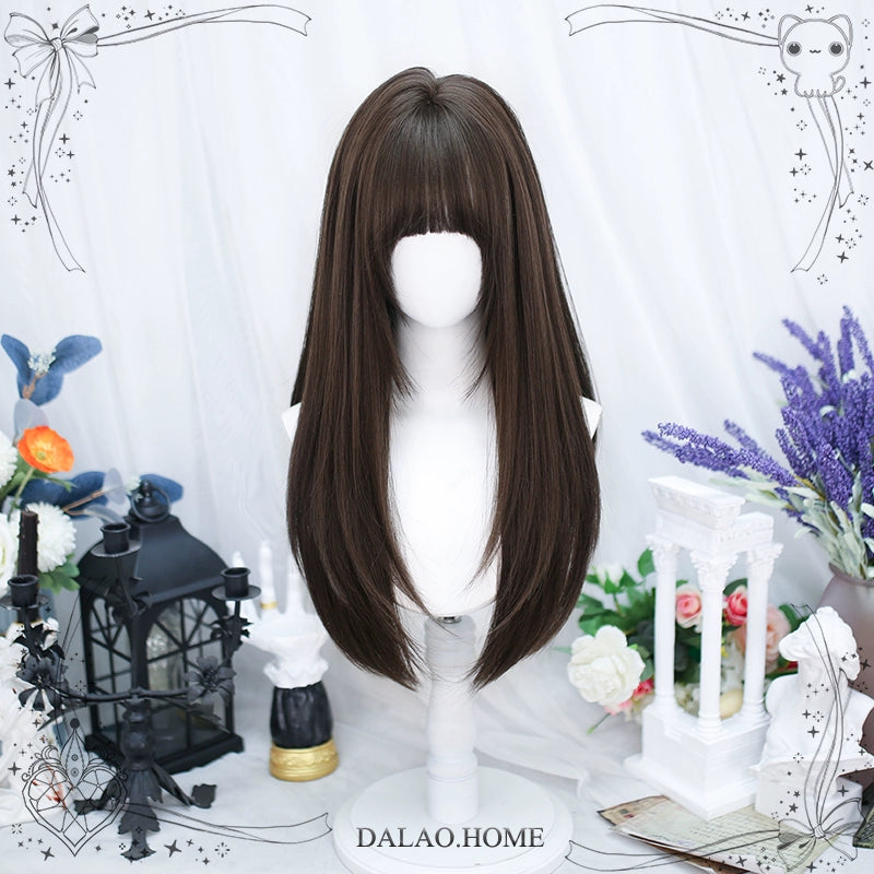 Lolita Wig Black Brown Wigs Medium Length Straight Wigs 35600:496374