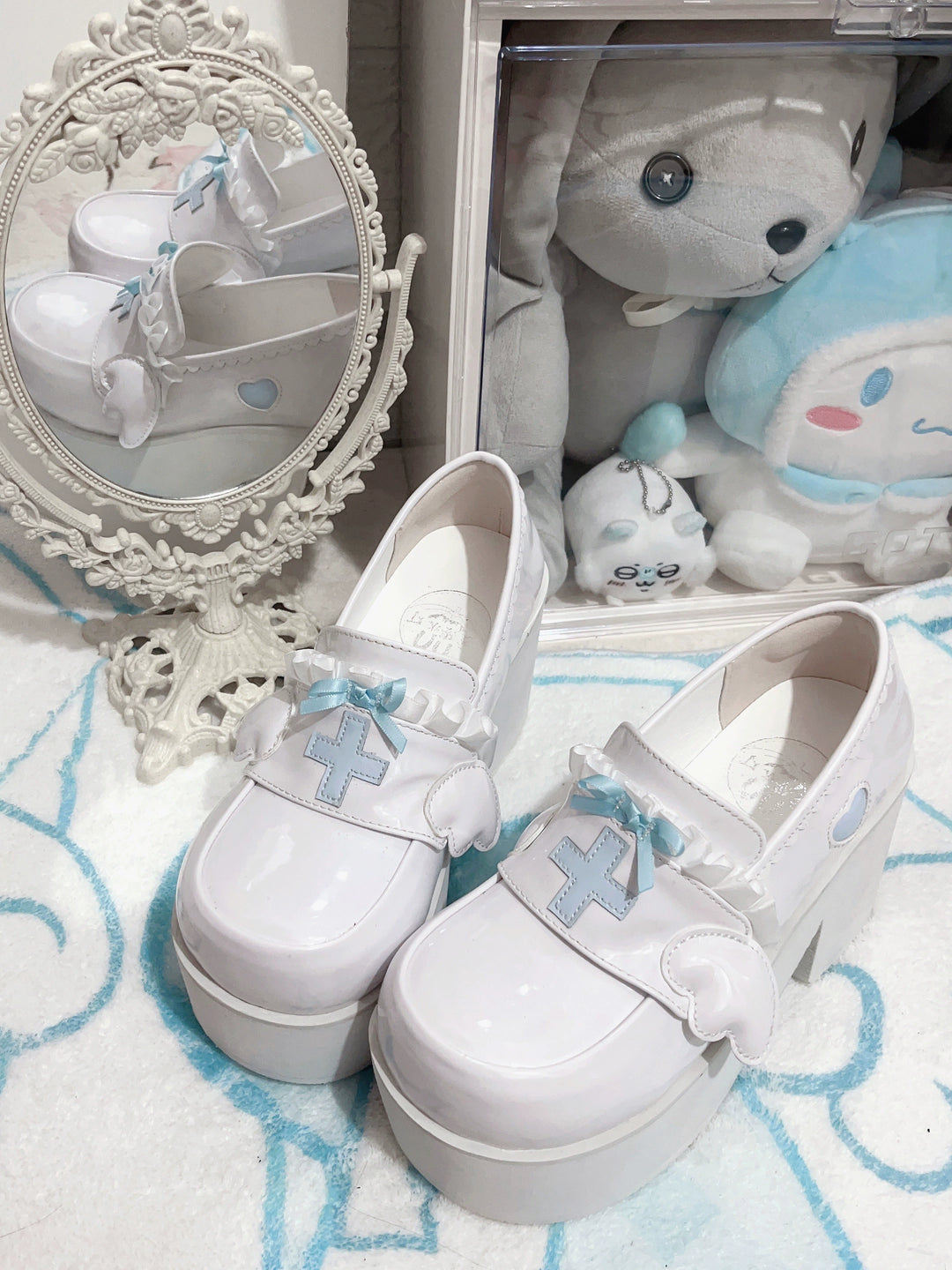 Tenshi Kaiwai Shoes High Heels Shoes Round Toe Platform Shoes 35442:512542